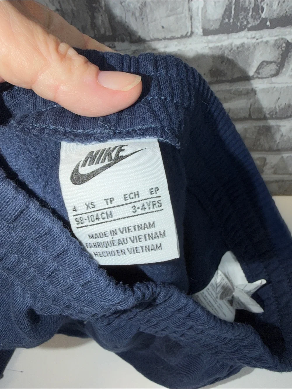 Boy's Nike Navy Blue Hoodie & Shorts Set with White Logo